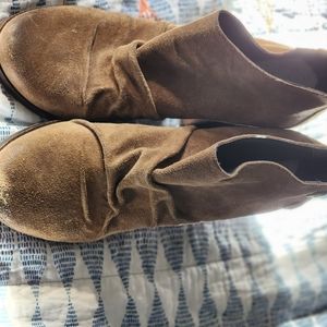 Boutique 9 distressed booties tan color
